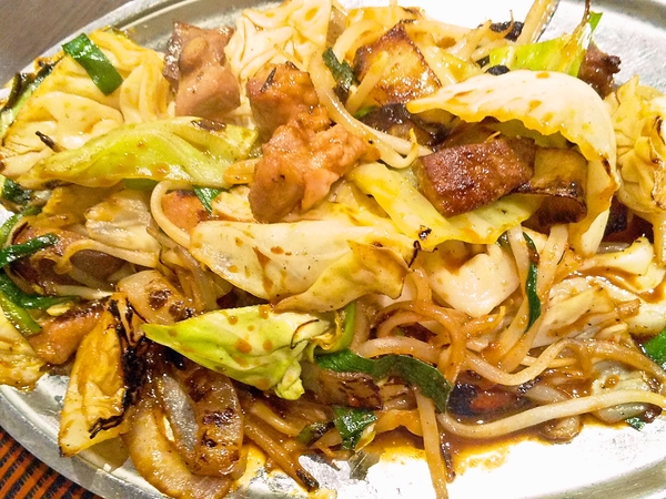 もつ野菜味噌炒め