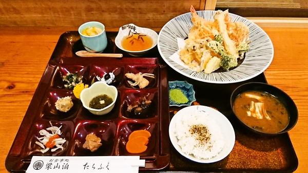 梁山泊たらふく＠京都・福知山の天ぷら定食