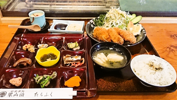 梁山泊たらふく＠京都・福知山の舞鶴産カキフライ定食