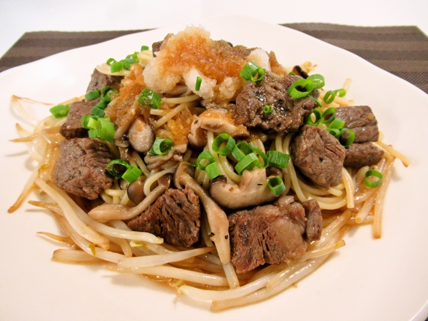 和風サイコロステーキパスタ