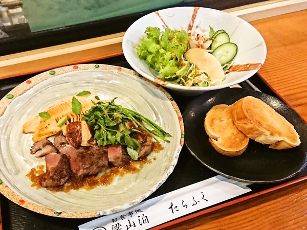 梁山泊たらふく＠京都・福知山のロッシーニ風ステーキ