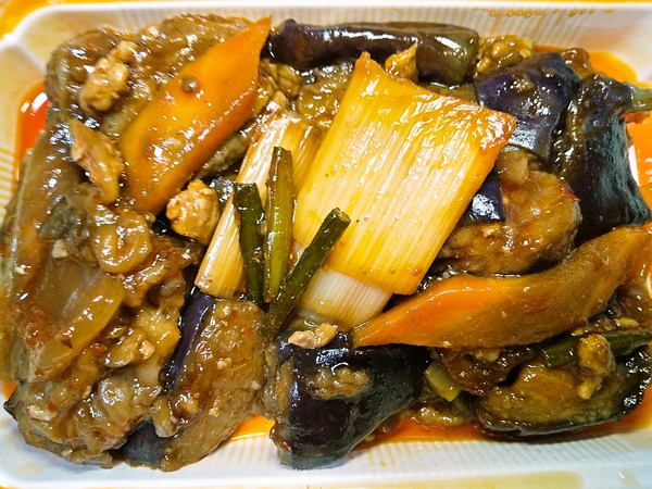 茄子の肉味噌炒め