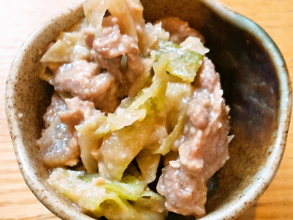 ラムとキャベツの味噌炒め