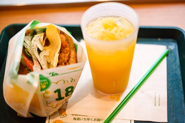 サブウエイでのチリチキンサンド