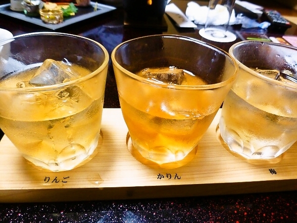 果実酒の飲み比べ♪