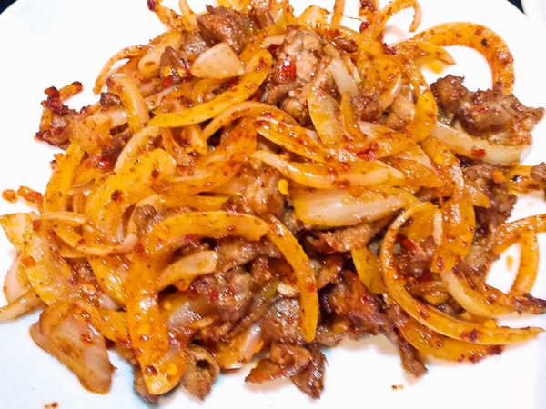 羊肉の四川炒め