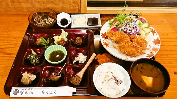 梁山泊たらふく＠京都・福知山の仙鳳趾カキフライ定食