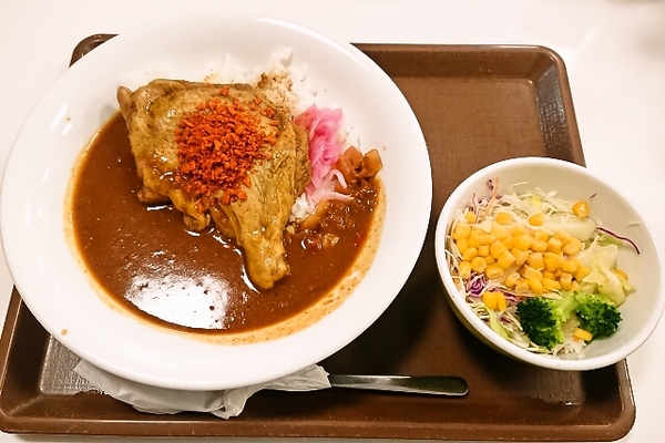 ファイヤーチキンカレーとサラダ@すき家