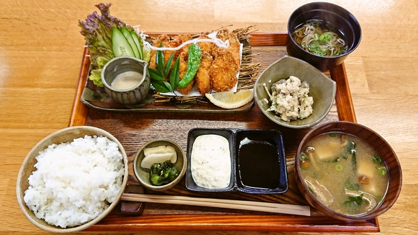 粂蔵＠京都・福知山のカキフライ定食