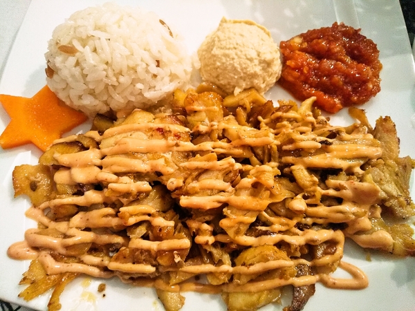 トルコ料理店のチキンケパブプレート