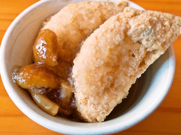 がんもとなめこの炊いたん