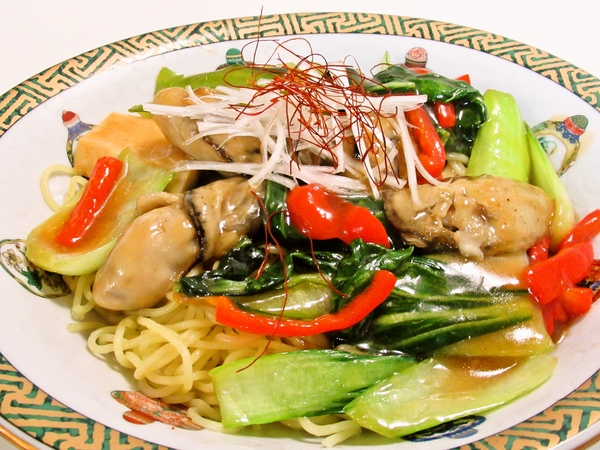 牡蠣のあんかけ焼きそば