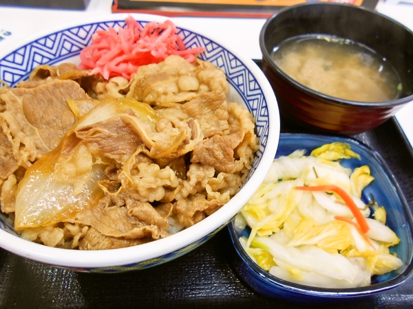 朝食（吉牛の朝牛丼セット