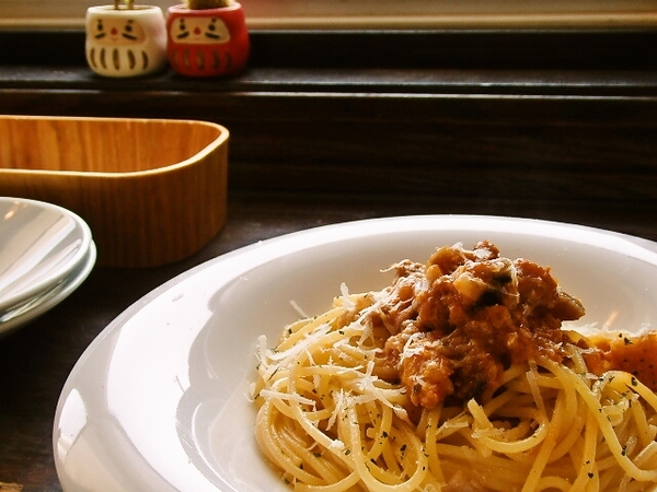 れんこん入りパスタ