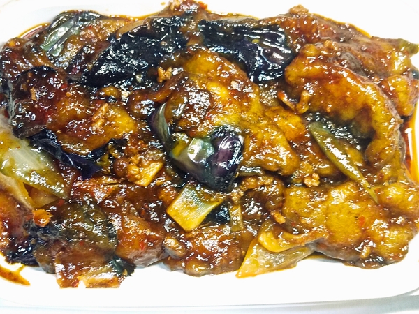 片栗粉多目の麻婆茄子