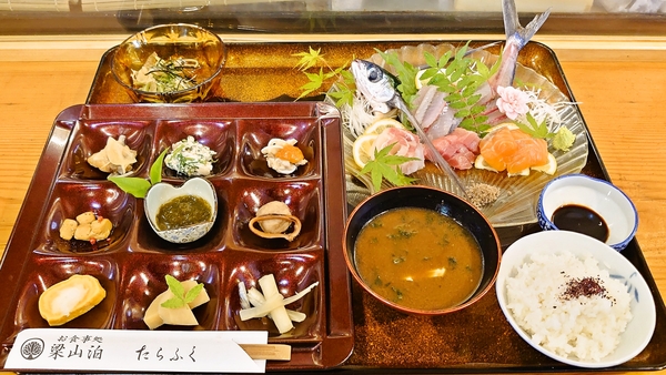 梁山泊たらふく＠京都・福知山の新鮮お造り盛合せ定食