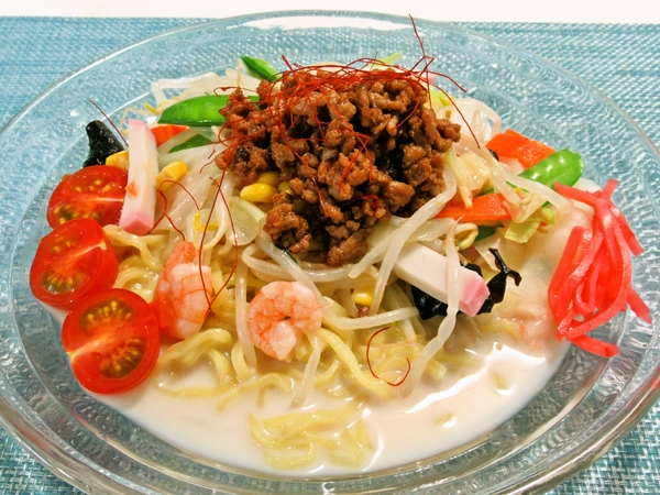 肉味噌入り冷やしちゃんぽん麺