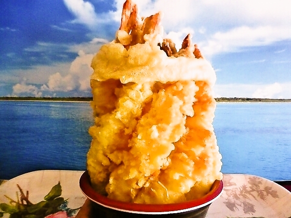 大海老天ぷら７本の天丼♪