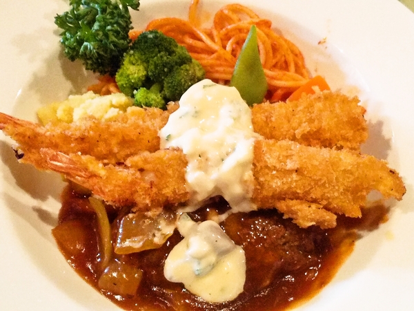 ハンバーグ＆エビフライセット