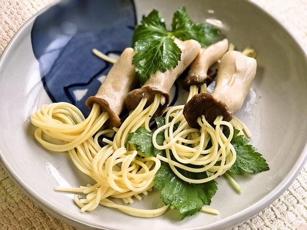 エリンギからニョキニョキパスタ