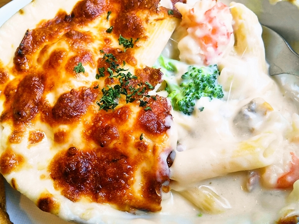 酷暑日にあえてグラタン！