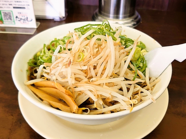 たかばしラーメン並　麺バリカタ　もやし＆ネギＷ