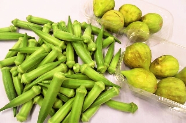 イチジクとオクラ　頂き物