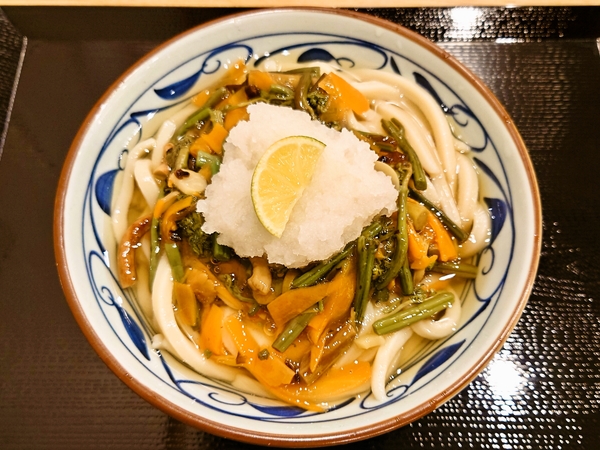山菜おろし冷かけうどん＠丸亀製麺
