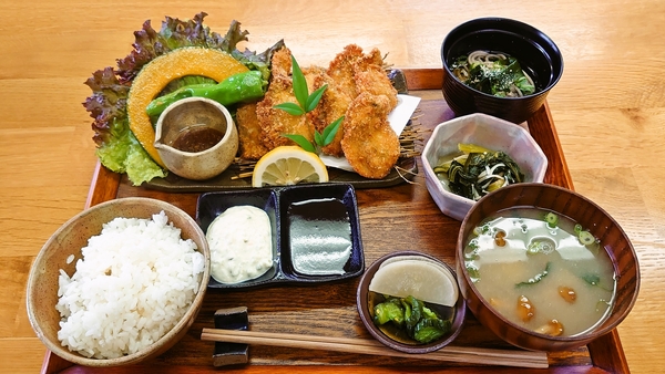 粂蔵＠京都・福知山のカキフライ定食