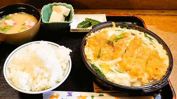 丹波茶屋＠京都・福知山の日替定食「かつとじ鍋」