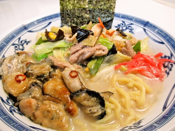 牡蠣の味噌豆乳ちゃんぽん