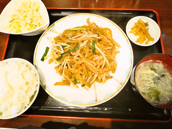 ザーサイと豚肉炒め定食