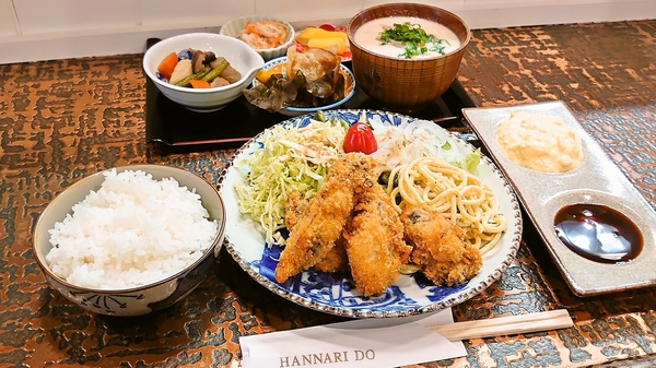 HANNARI DO＠京都・福知山の日替わりランチ「カキフライ」