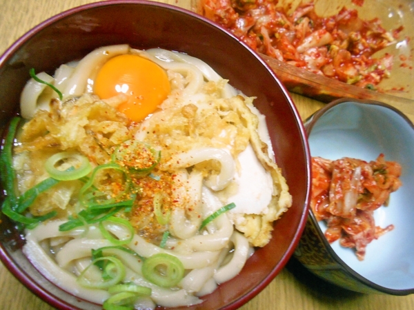キムチと朝うどん