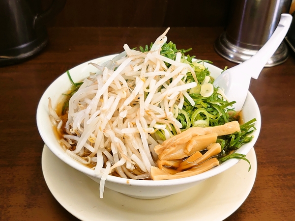 たかばしラーメン並　麺バリカタ　ネギ＆モヤシＷ