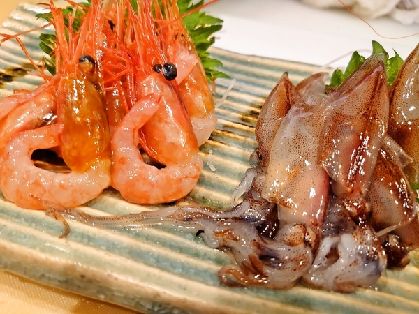 新潟産南蛮海老＆富山産生ホタルイカ