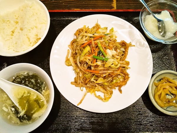 豚野菜黒胡椒炒め定食